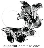 Poster, Art Print Of Heraldic Floral Filigree Pattern Scroll Design