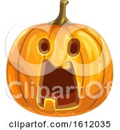 Clipart Of A Jackolantern Halloween Pumpkin Royalty Free Vector Illustration