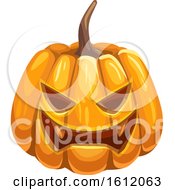 Clipart Of A Jackolantern Halloween Pumpkin Royalty Free Vector Illustration
