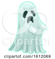 Clipart Of A Spooky Halloween Ghost Royalty Free Vector Illustration
