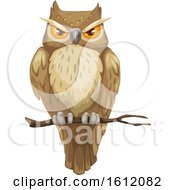 Clipart Of A Perched Owl Royalty Free Vector Illustration by Vector Tradition SM