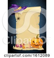 Clipart Of A Halloween Scroll Royalty Free Vector Illustration