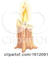 Clipart Of A Burning Candle Royalty Free Vector Illustration