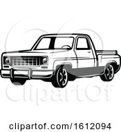 Clipart Of A Black And White Pickup Truck Royalty Free Vector Illustration by Vector Tradition SM