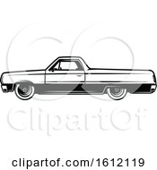 Clipart Of A Black And White Car Royalty Free Vector Illustration
