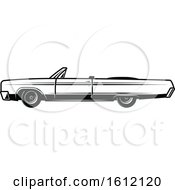 Clipart Of A Black And White Car Royalty Free Vector Illustration