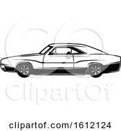 Poster, Art Print Of Black And White Muscle Car