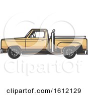 Clipart Of A Vintage Pickup Truck Royalty Free Vector Illustration by Vector Tradition SM