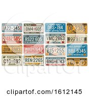 Clipart Of Vehicle License Plates Royalty Free Vector Illustration