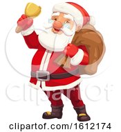 Poster, Art Print Of Santa Claus Ringing A Bell