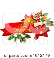 Clipart Of A Christmas Greeting Banner Royalty Free Vector Illustration