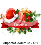 Clipart Of A Christmas Greeting Banner Royalty Free Vector Illustration