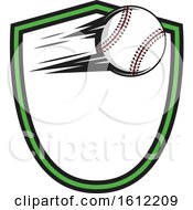 Clipart Of A Flying Baseball In A Shield Royalty Free Vector Illustration