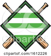 Poster, Art Print Of Diamond With Crossed Baseball Bats