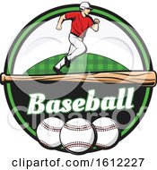 Clipart Of A Baseball Player Running Over A Bat In A Circle Royalty Free Vector Illustration