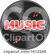 Clipart Of A Vinyl Record Music Design Royalty Free Vector Illustration