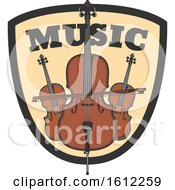 Clipart Of A Bass And Cello Music Design Royalty Free Vector Illustration