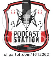 Clipart Of A Podcast Station Music Design Royalty Free Vector Illustration
