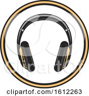 Clipart Of A Headphones Music Design Royalty Free Vector Illustration