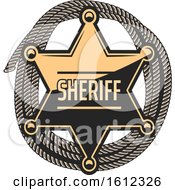 Poster, Art Print Of Star Sheriff Badge Over Rope