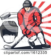 Clipart Of A Hockey Sports Design Royalty Free Vector Illustration
