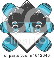 Clipart Of A Snowboarding Design Royalty Free Vector Illustration