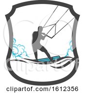 Clipart Of A Kitesurfer Royalty Free Vector Illustration