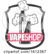 Clipart Of A Vape Shop Shield Royalty Free Vector Illustration by Vector Tradition SM