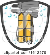 Poster, Art Print Of Shield With Diving Gear