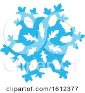 Clipart Of A Blue Winter Snowflake Royalty Free Vector Illustration by Cherie Reve