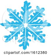 Clipart Of A Blue Winter Snowflake Royalty Free Vector Illustration