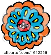 Clipart Of A Dia De Muertos Day Of The Dead Themed Flower Royalty Free Vector Illustration by Cherie Reve