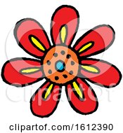 Clipart Of A Dia De Muertos Day Of The Dead Themed Flower Royalty Free Vector Illustration by Cherie Reve