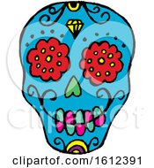 Clipart Of A Dia De Muertos Day Of The Dead Skull Royalty Free Vector Illustration by Cherie Reve