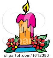 Clipart Of A Dia De Muertos Day Of The Dead Candle Royalty Free Vector Illustration by Cherie Reve