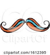 Clipart Of A Dia De Muertos Day Of The Dead Mustache Royalty Free Vector Illustration by Cherie Reve