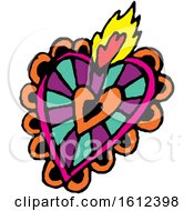 Clipart Of A Dia De Muertos Day Of The Dead Heart Royalty Free Vector Illustration by Cherie Reve