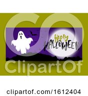 Poster, Art Print Of Halloween Banner Design With Ghost