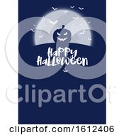 Poster, Art Print Of Halloween Menu Design With Pumpkin And Bats