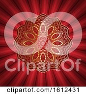 Decorative Mandala Design On Starburst Background