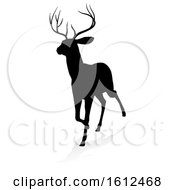 Poster, Art Print Of Deer Animal Silhouette On A White Background