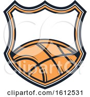 Clipart Of A Baskeball Shield Design Royalty Free Vector Illustration