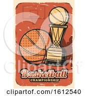 Clipart Of A Distressed Baskeball Championship Design Royalty Free Vector Illustration