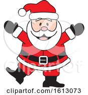 Poster, Art Print Of Happy Dancing White Christmas Santa Claus