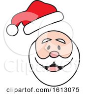 Poster, Art Print Of Happy White Christmas Santa Claus With His Hat Popping Off