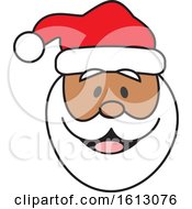 Poster, Art Print Of Happy Black Christmas Santa Claus Face