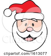 Clipart Of A Happy White Christmas Santa Claus Face Royalty Free Vector Illustration by Johnny Sajem