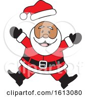 Poster, Art Print Of Happy Jumping Black Christmas Santa Claus