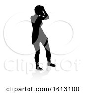 Singer Pop Country Or Rock Star Silhouette Woman On A White Background