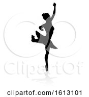 Poster, Art Print Of Ballet Dancer Silhouette On A White Background
